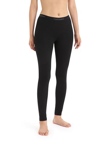 Icebreaker Merino 200 Oasis Thermal Leggings Női Base Layers Fekete | HU 1919KORI